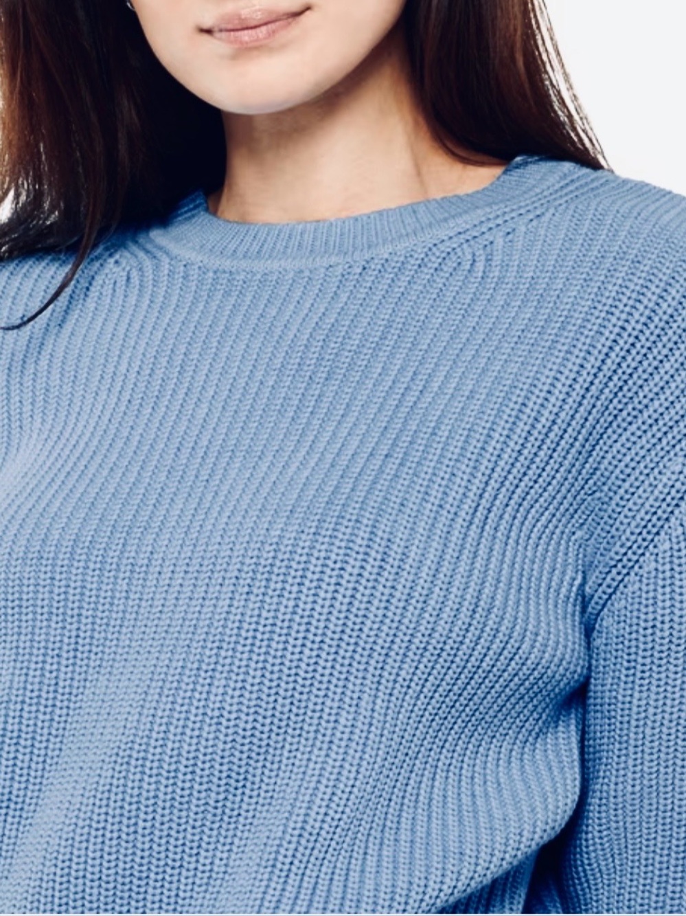 GAP- Women's 100% Cotton Periwinkle Ribbed Knit Sweater. Size: XL.
